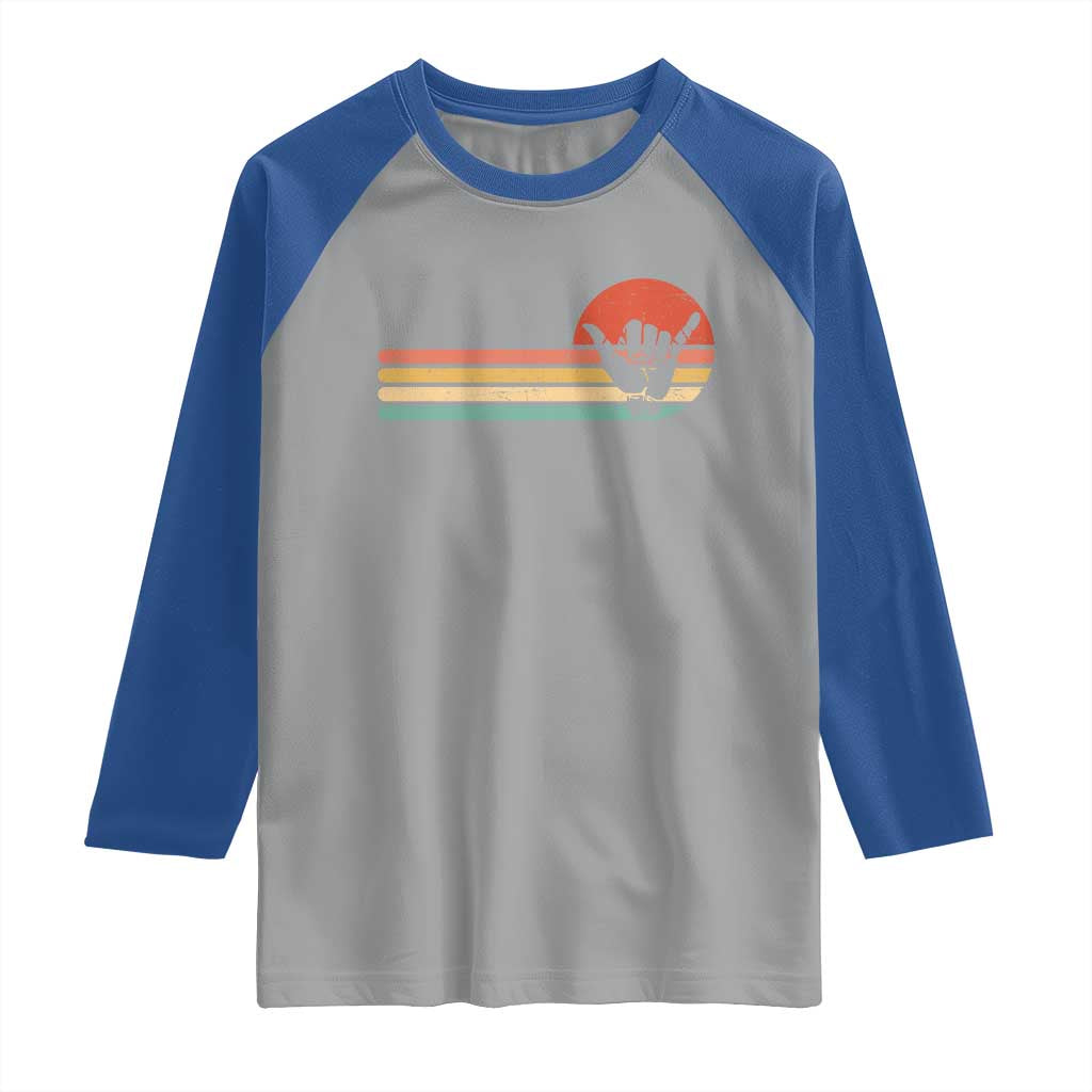Shaka Hand Raglan Shirt Retro Vintage Shaka Sign Rasta Hawaii Hawaiian TS10 Sport Gray Royal Print Your Wear