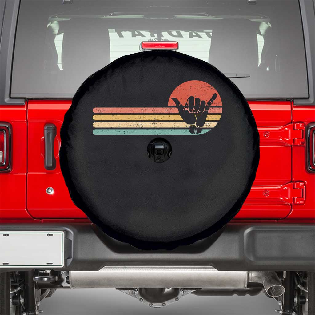 Shaka Hand Spare Tire Cover Retro Vintage Shaka Sign Rasta Hawaii Hawaiian TS10 Black Print Your Wear