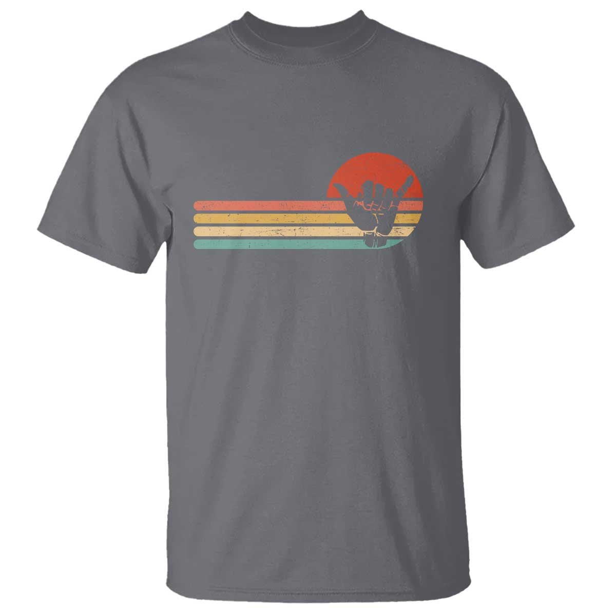 Shaka Hand T Shirt Retro Vintage Shaka Sign Rasta Hawaii Hawaiian TS10 Charcoal Print Your Wear