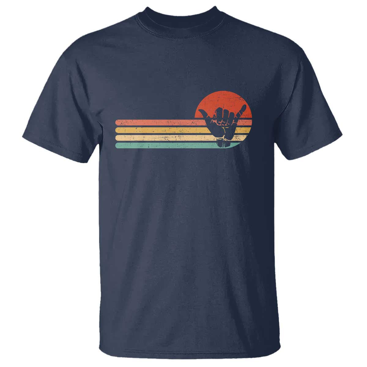 Shaka Hand T Shirt Retro Vintage Shaka Sign Rasta Hawaii Hawaiian TS10 Navy Print Your Wear