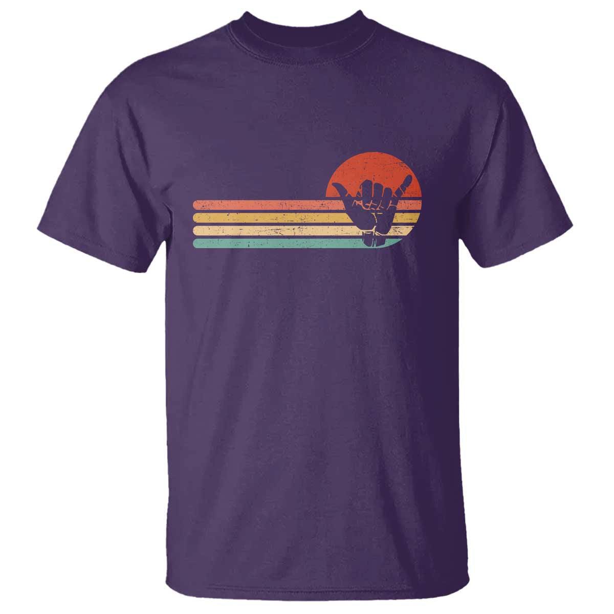 Shaka Hand T Shirt Retro Vintage Shaka Sign Rasta Hawaii Hawaiian TS10 Purple Print Your Wear
