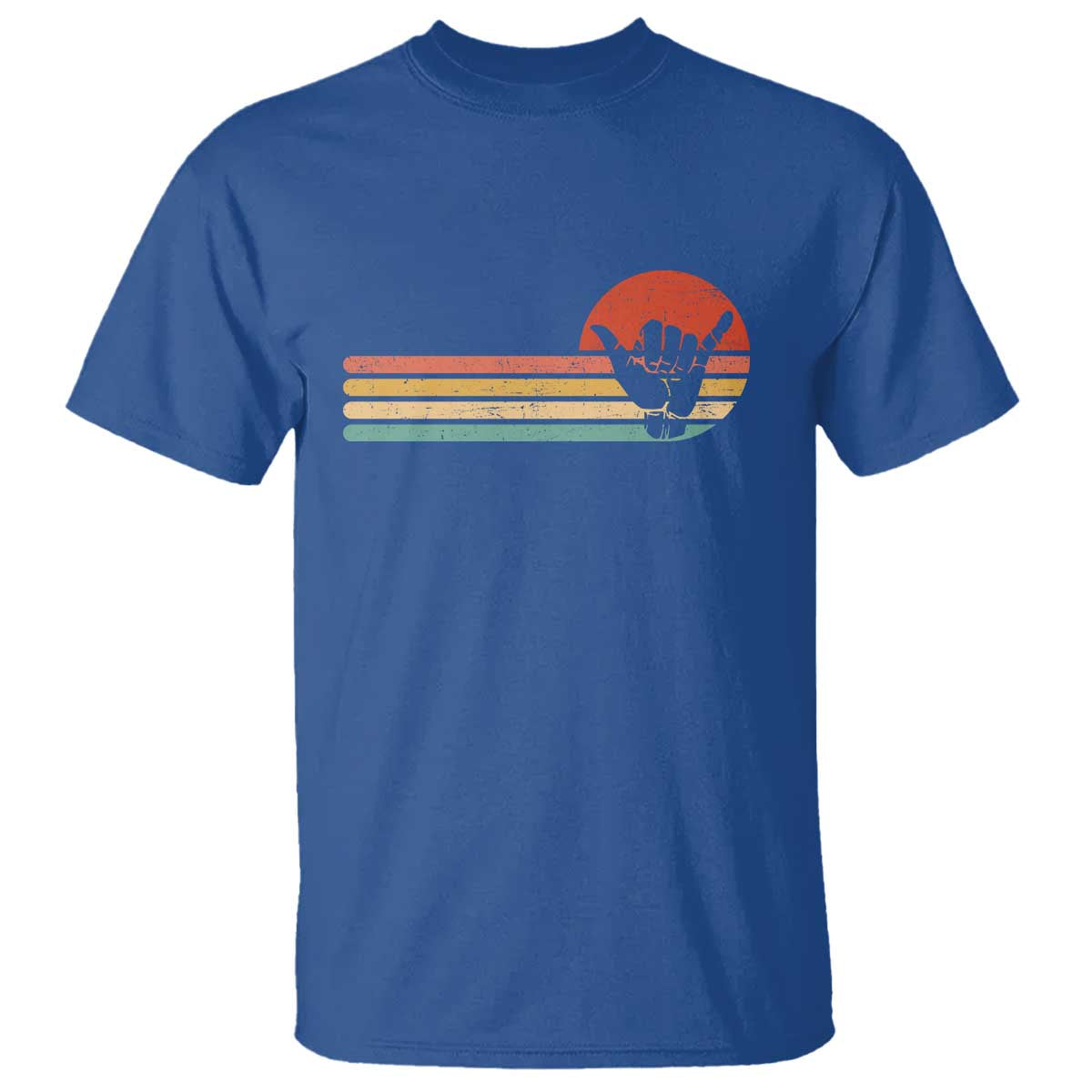 Shaka Hand T Shirt Retro Vintage Shaka Sign Rasta Hawaii Hawaiian TS10 Royal Blue Print Your Wear
