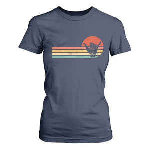 Shaka Hand T Shirt For Women Retro Vintage Shaka Sign Rasta Hawaii Hawaiian TS10 Navy Print Your Wear