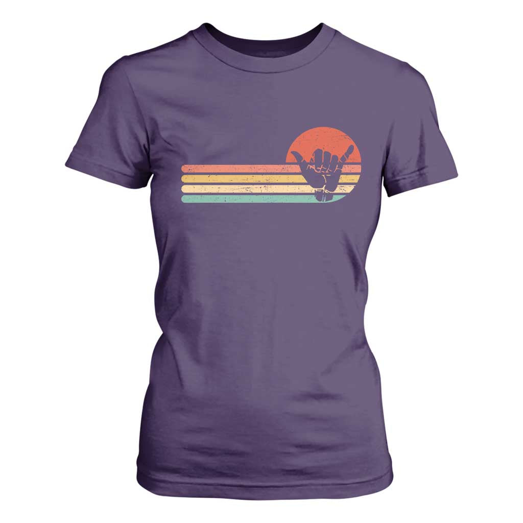 Shaka Hand T Shirt For Women Retro Vintage Shaka Sign Rasta Hawaii Hawaiian TS10 Purple Print Your Wear