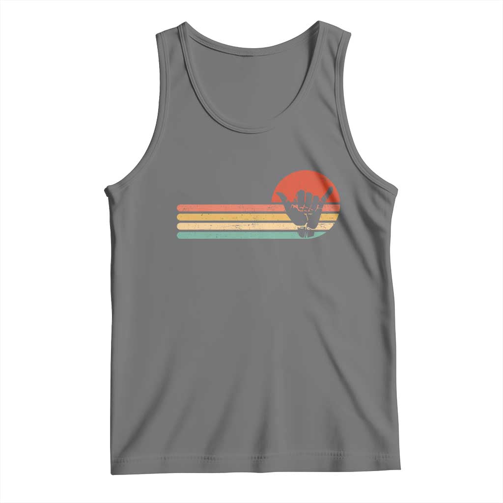 Shaka Hand Tank Top Retro Vintage Shaka Sign Rasta Hawaii Hawaiian TS10 Black Heather Print Your Wear