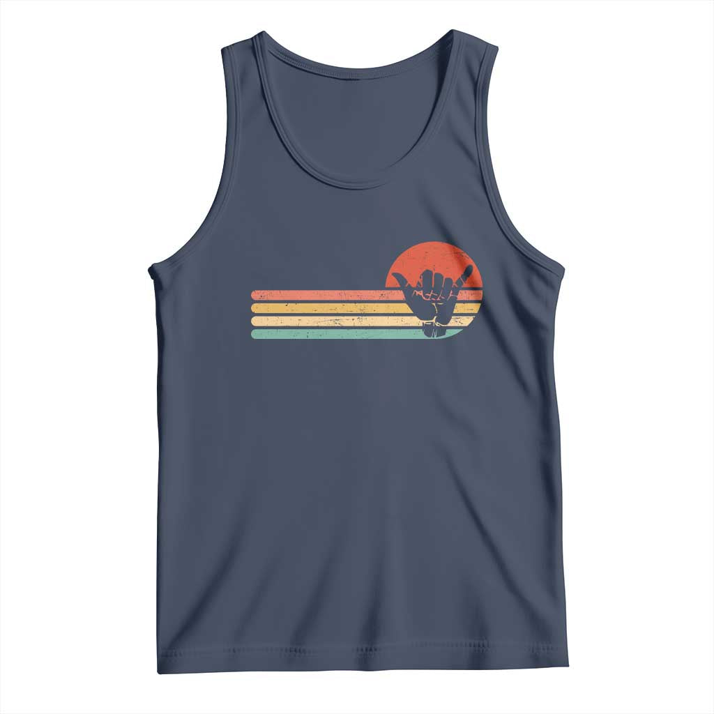 Shaka Hand Tank Top Retro Vintage Shaka Sign Rasta Hawaii Hawaiian TS10 Navy Print Your Wear