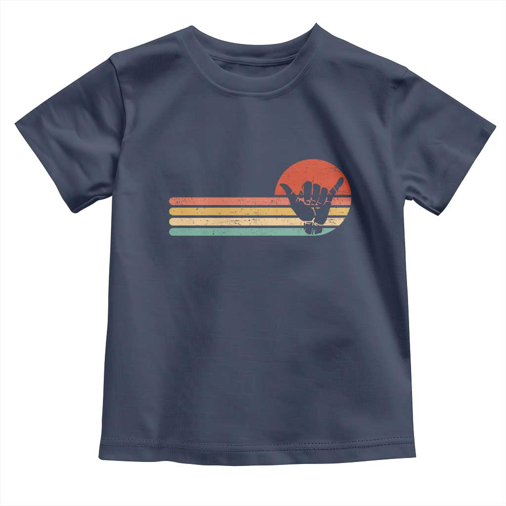 Shaka Hand Toddler T Shirt Retro Vintage Shaka Sign Rasta Hawaii Hawaiian TS10 Navy Print Your Wear