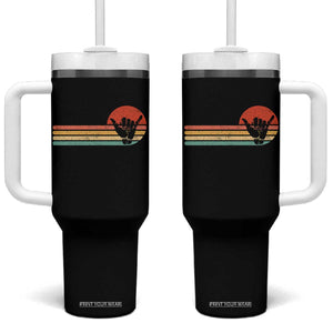 Shaka Hand Tumbler With Handle Retro Vintage Shaka Sign Rasta Hawaii Hawaiian TS10 One Size: 40 oz Black Print Your Wear