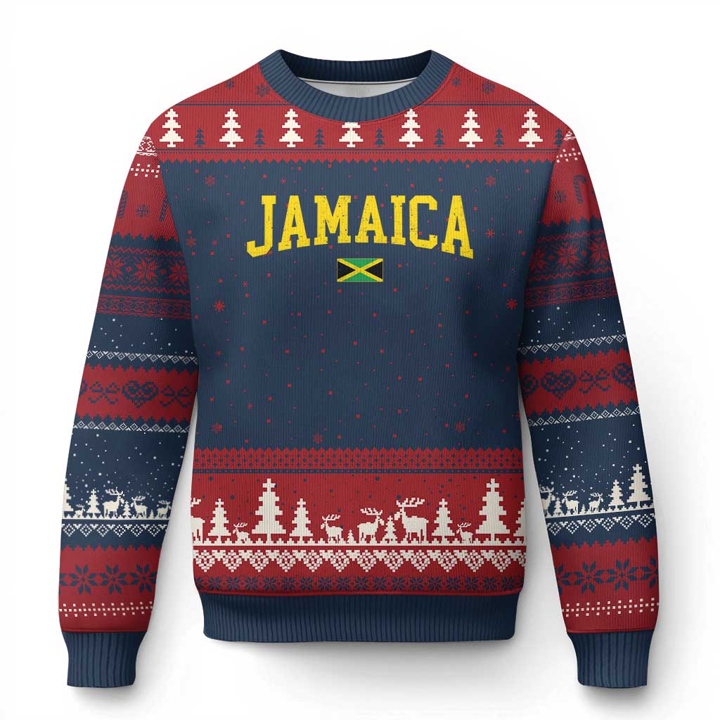 Vintage Jamaica Ugly Christmas Sweater Retro Jamaican Flag National Pride Vacation TS10 Navy Red Print Your Wear