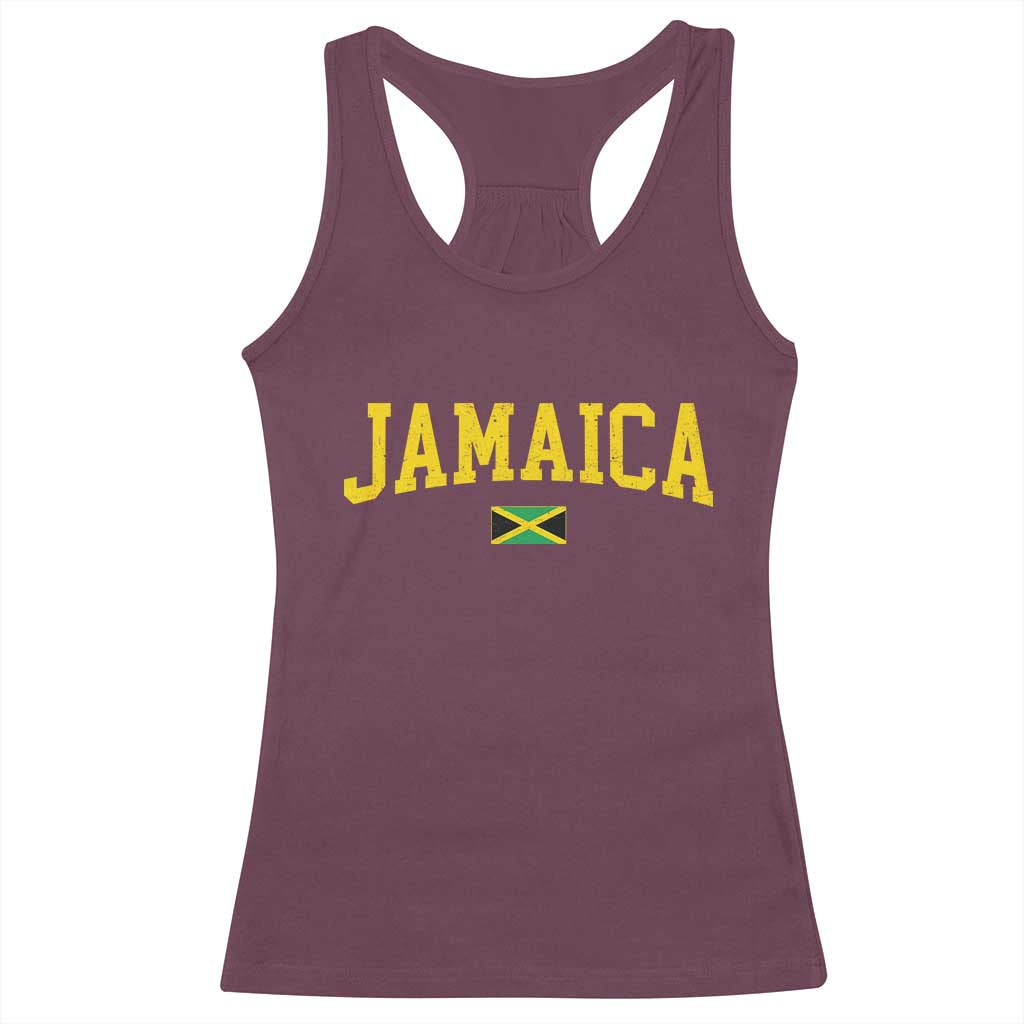 Vintage Jamaica Racerback Tank Top Retro Jamaican Flag National Pride Vacation TS10 Maroon Print Your Wear