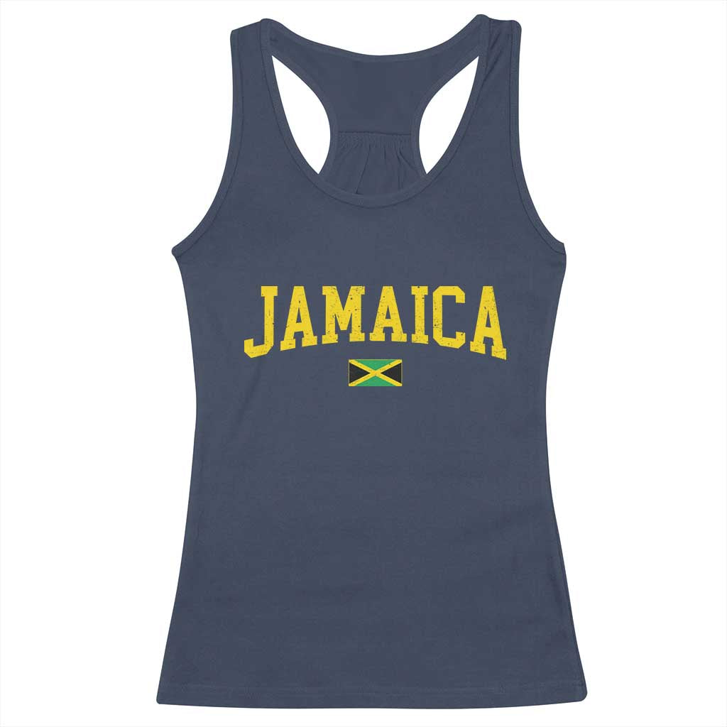 Vintage Jamaica Racerback Tank Top Retro Jamaican Flag National Pride Vacation TS10 Navy Print Your Wear