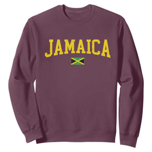Vintage Jamaica Sweatshirt Retro Jamaican Flag National Pride Vacation TS10 Maroon Print Your Wear