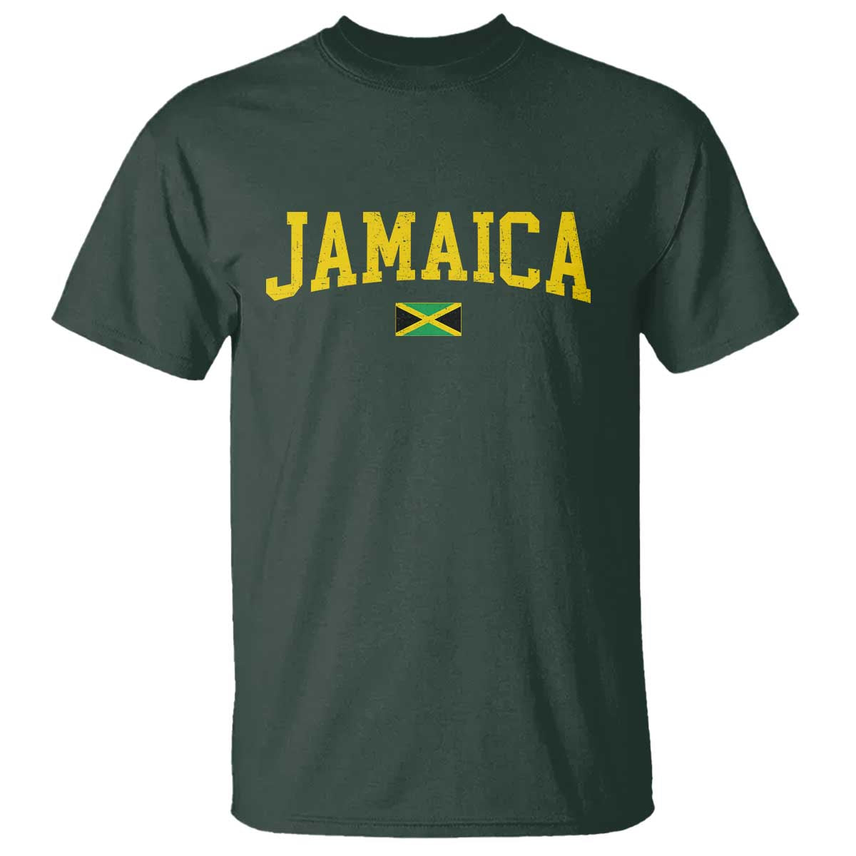 Vintage Jamaica T Shirt Retro Jamaican Flag National Pride Vacation TS10 Dark Forest Green Print Your Wear