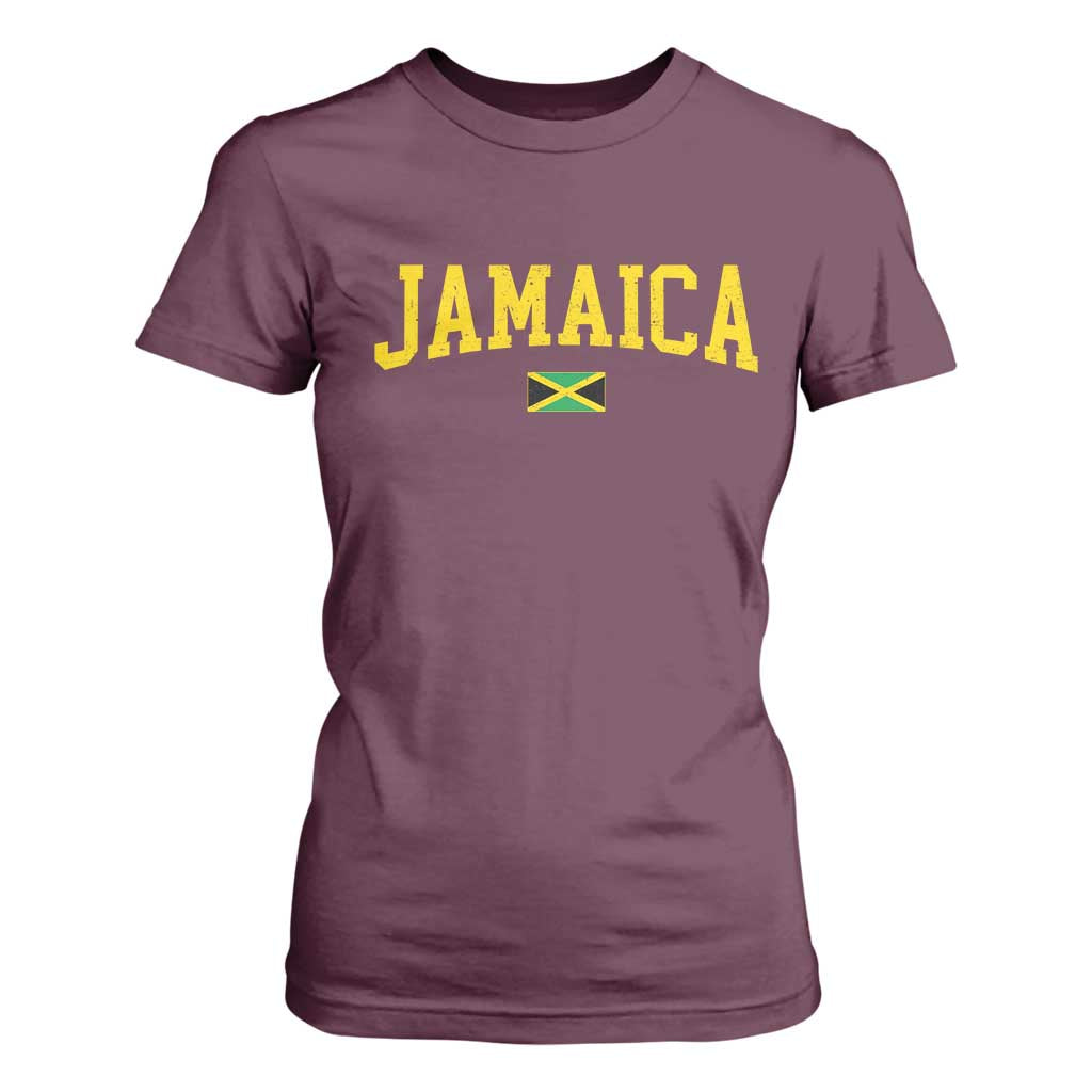 Vintage Jamaica T Shirt For Women Retro Jamaican Flag National Pride Vacation TS10 Maroon Print Your Wear