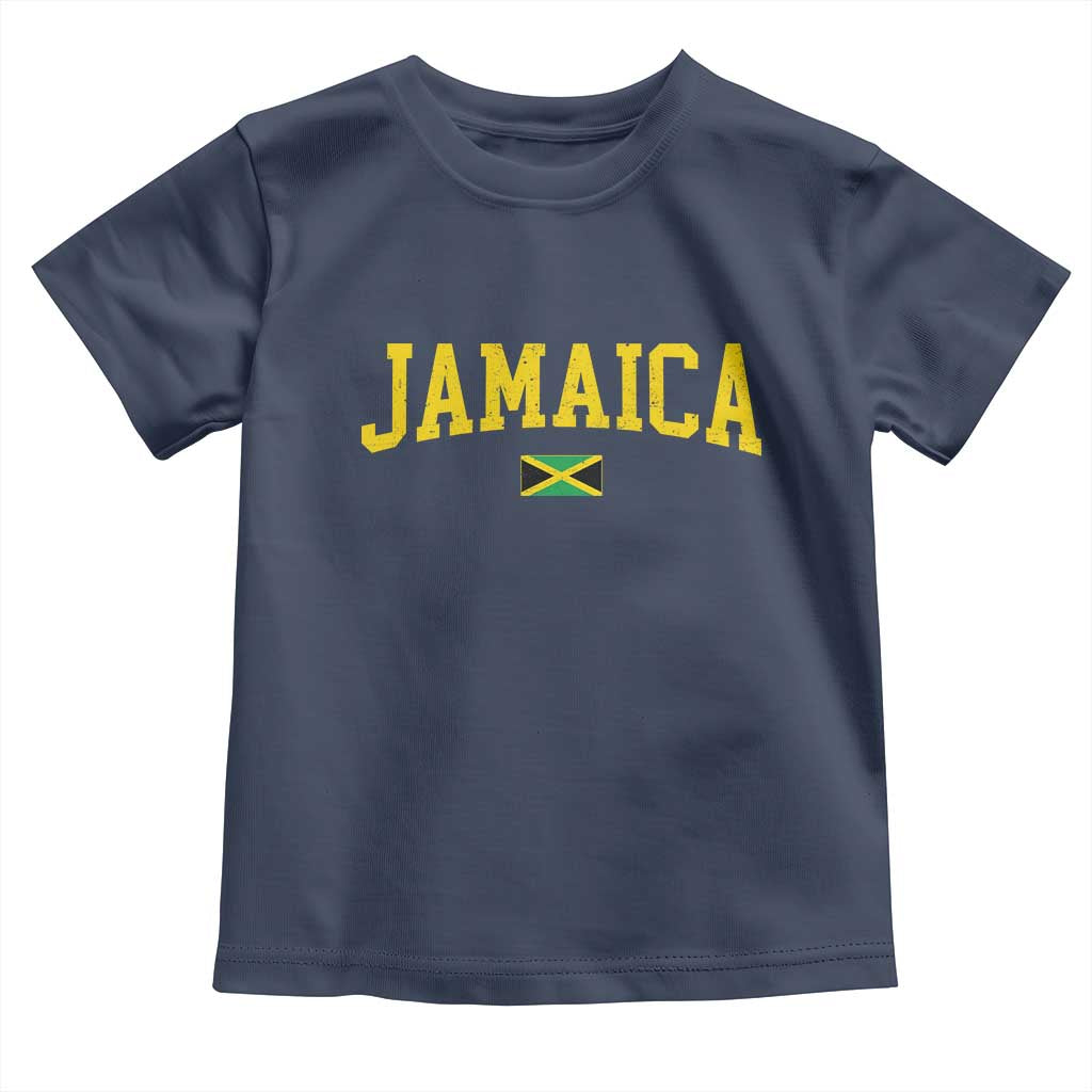 Vintage Jamaica Toddler T Shirt Retro Jamaican Flag National Pride Vacation TS10 Navy Print Your Wear