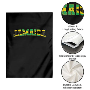 Jamaican Pride Garden Flag Retro Jamaica Flag Distressed Varsity Lettering Style TS10 Print Your Wear
