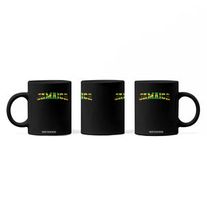 Jamaican Pride Coffee Mug Retro Jamaica Flag Distressed Varsity Lettering Style TS10 Print Your Wear