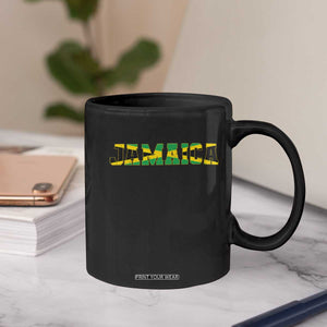 Jamaican Pride Coffee Mug Retro Jamaica Flag Distressed Varsity Lettering Style TS10 Print Your Wear