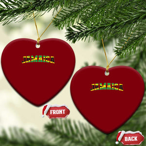 Jamaican Pride Ceramic Ornament Retro Jamaica Flag Distressed Varsity Lettering Style TS10 Print Your Wear