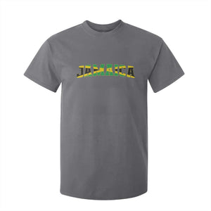 Jamaican Pride T Shirt For Kid Retro Jamaica Flag Distressed Varsity Lettering Style TS10 Charcoal Print Your Wear