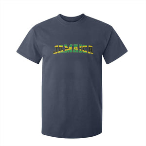 Jamaican Pride T Shirt For Kid Retro Jamaica Flag Distressed Varsity Lettering Style TS10 Navy Print Your Wear