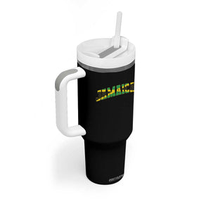 Jamaican Pride Tumbler With Handle Retro Jamaica Flag Distressed Varsity Lettering Style TS10 Print Your Wear