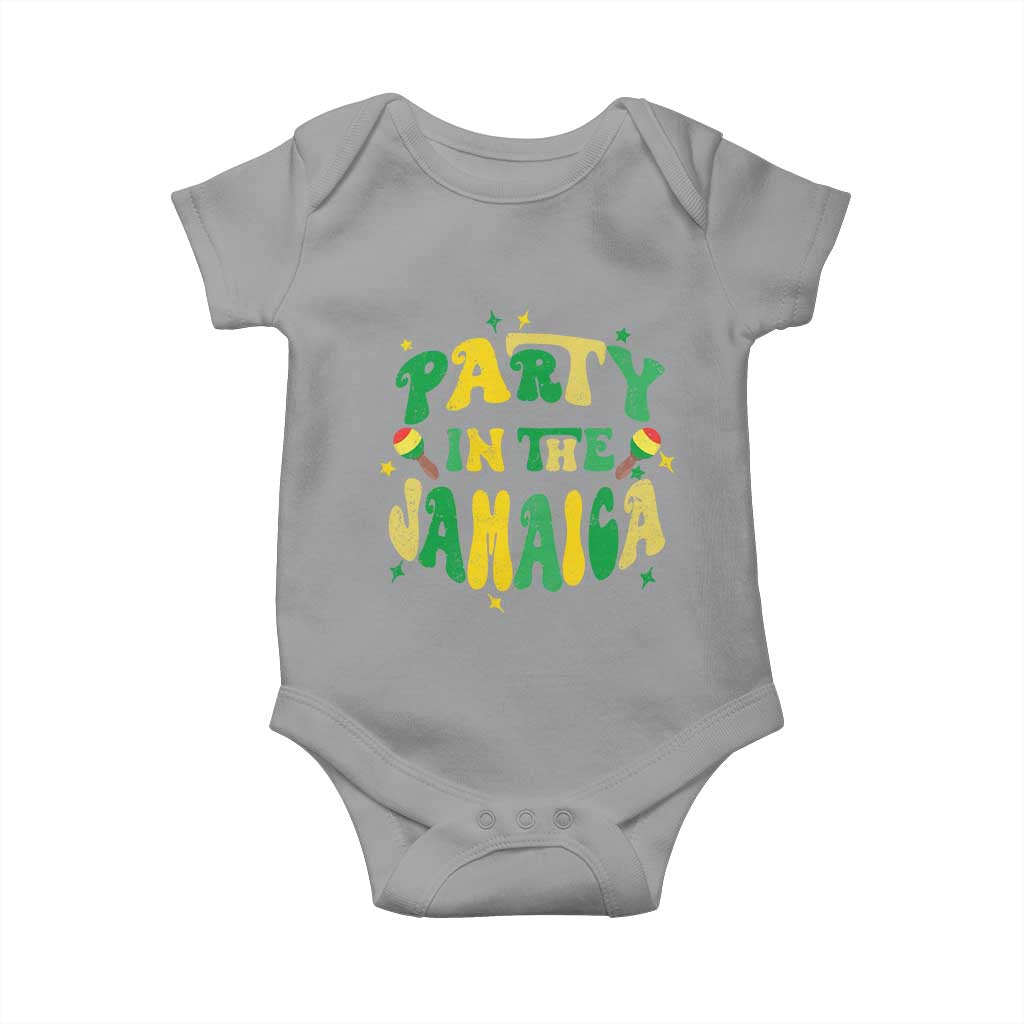 Party in The Jamaica Baby Onesie Funny Jamaican Independence Day TS10 Sport Gray Print Your Wear