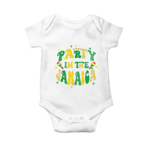 Party in The Jamaica Baby Onesie Funny Jamaican Independence Day TS10 White Print Your Wear