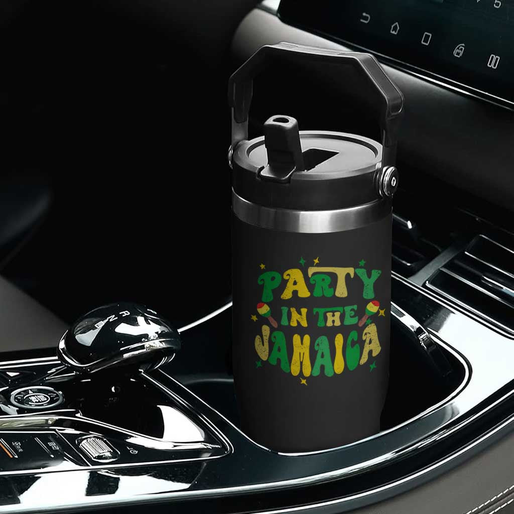 Party in The Jamaica Flip Straw Tumbler Funny Jamaican Independence Day TS10 Print Your Wear