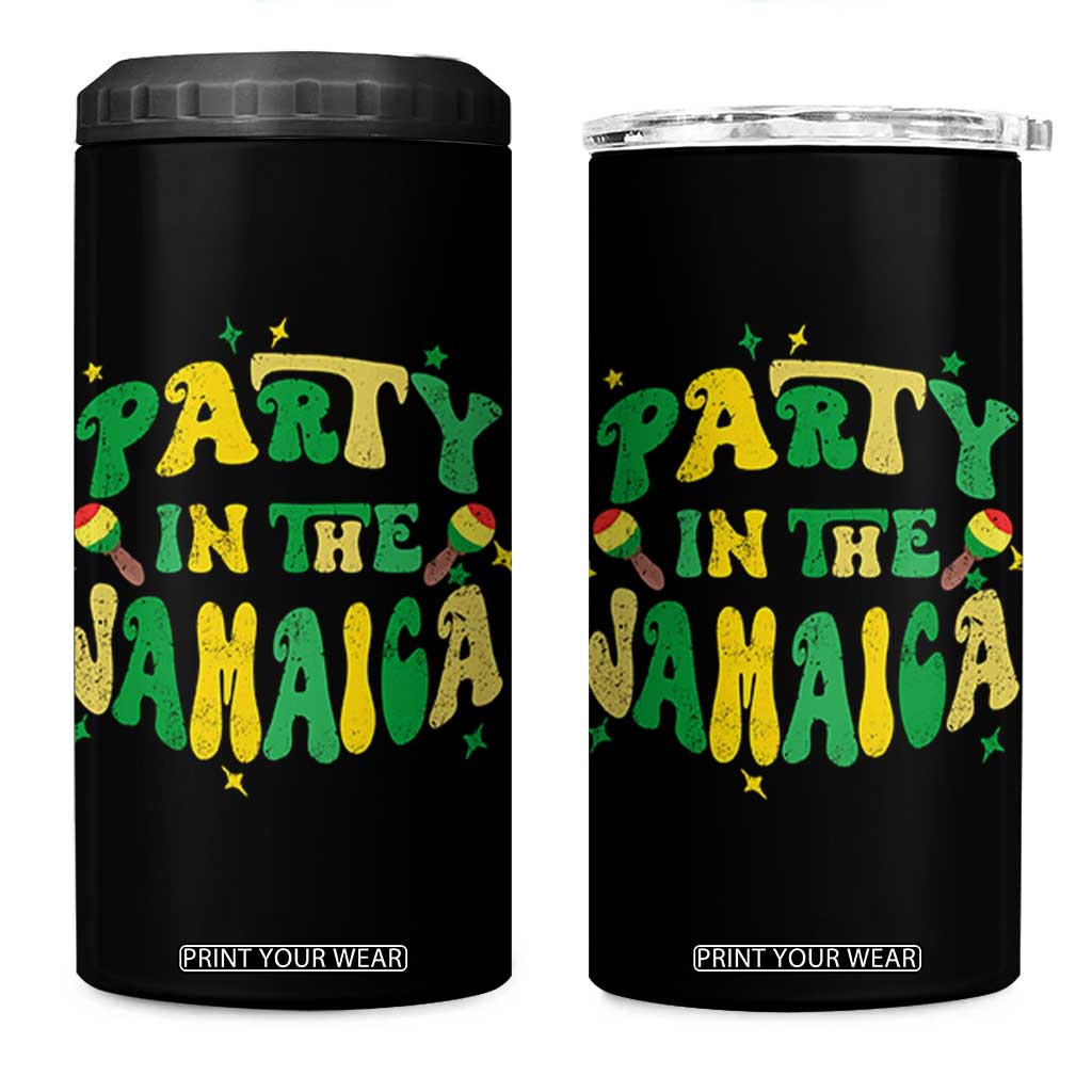 Party in The Jamaica 4 in 1 Can Cooler Tumbler Funny Jamaican Independence Day TS10 One Size: 16 oz Black Print Your Wear