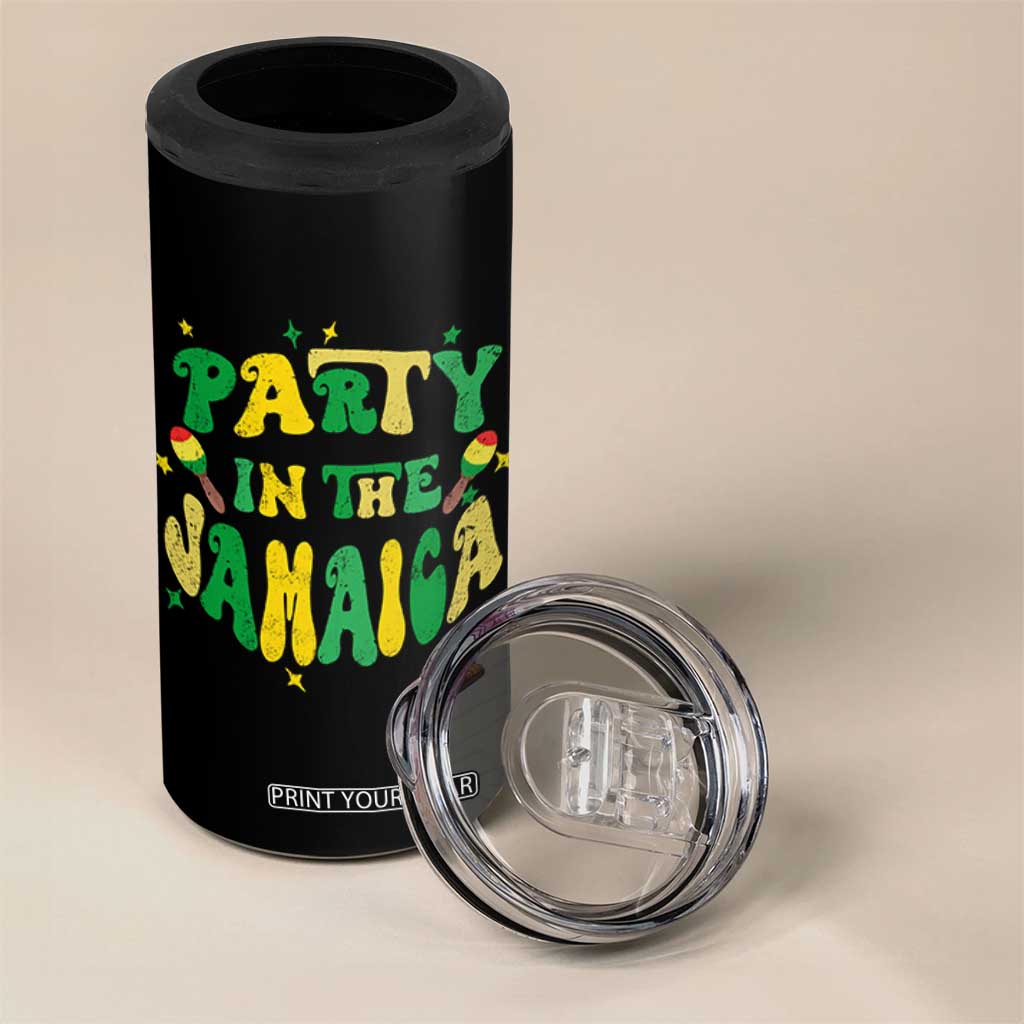 Party in The Jamaica 4 in 1 Can Cooler Tumbler Funny Jamaican Independence Day TS10 Print Your Wear