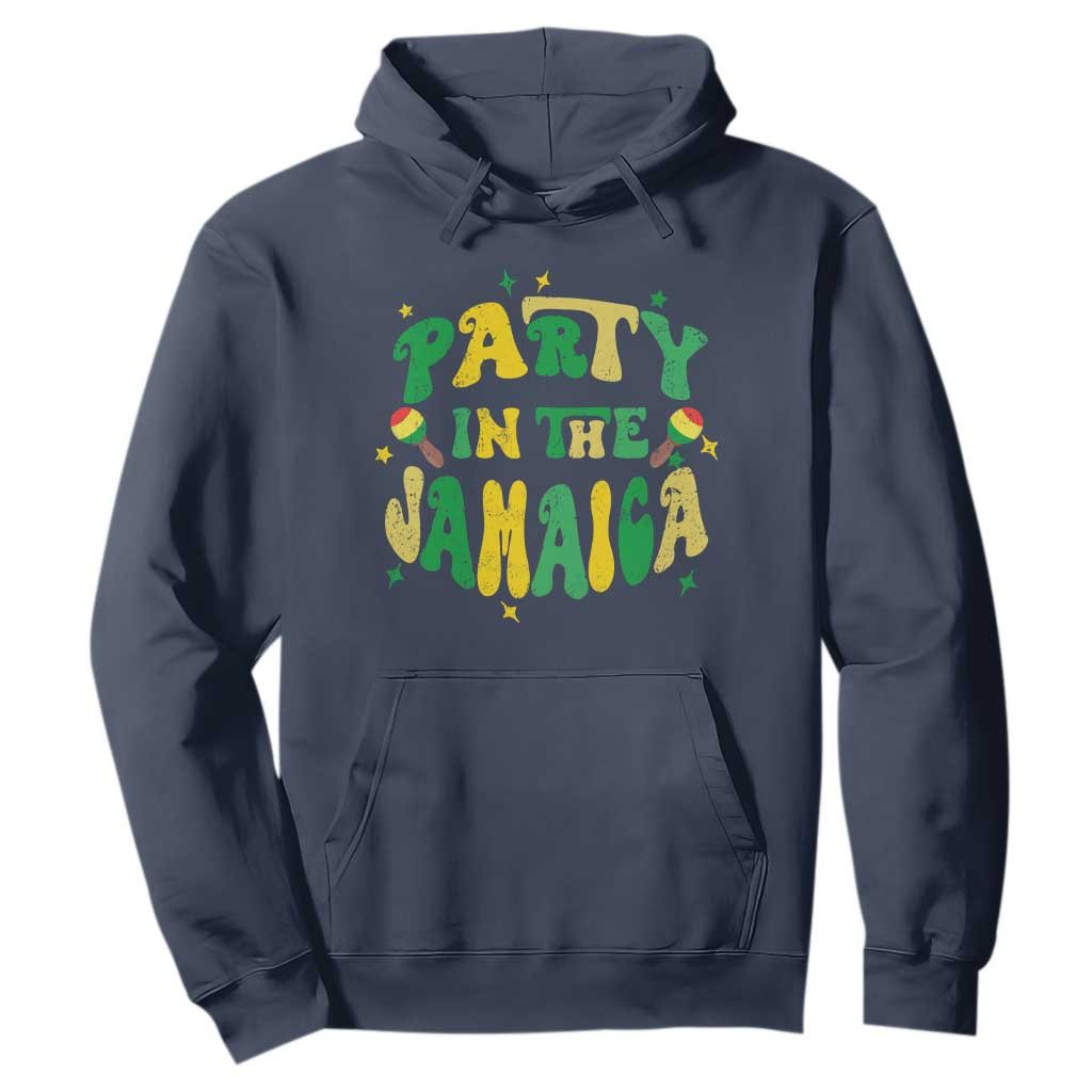 Party in The Jamaica Hoodie Funny Jamaican Independence Day TS10 Navy Print Your Wear