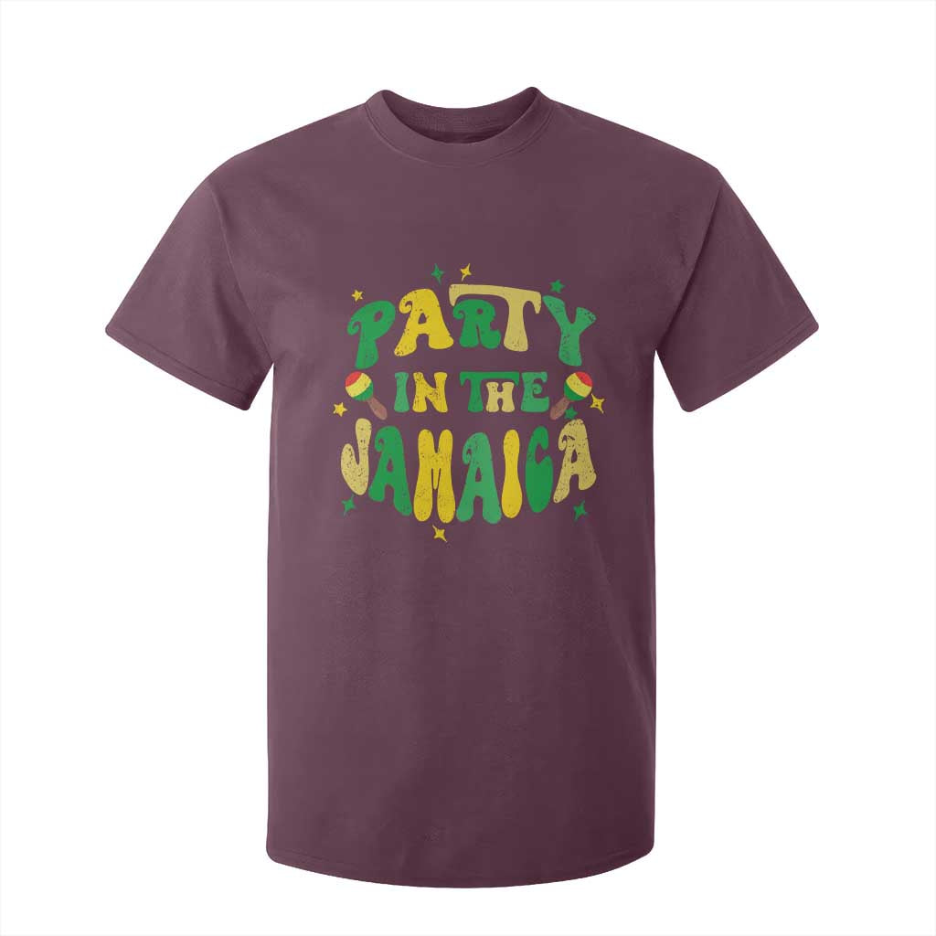 Party in The Jamaica T Shirt For Kid Funny Jamaican Independence Day TS10 Maroon Print Your Wear