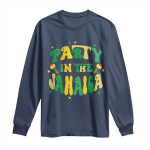 Party in The Jamaica Long Sleeve Shirt Funny Jamaican Independence Day TS10 Navy Print Your Wear