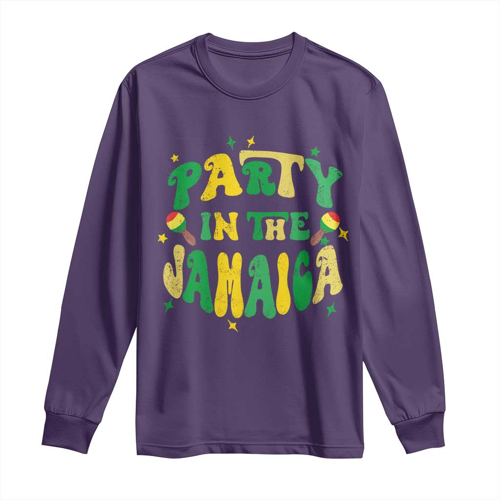 Party in The Jamaica Long Sleeve Shirt Funny Jamaican Independence Day TS10 Purple Print Your Wear