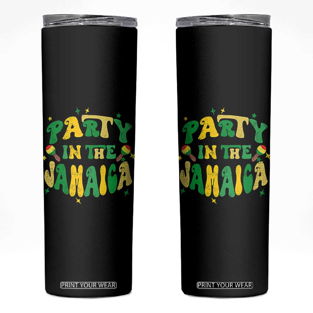 Party in The Jamaica Skinny Tumbler Funny Jamaican Independence Day TS10 Black Print Your Wear
