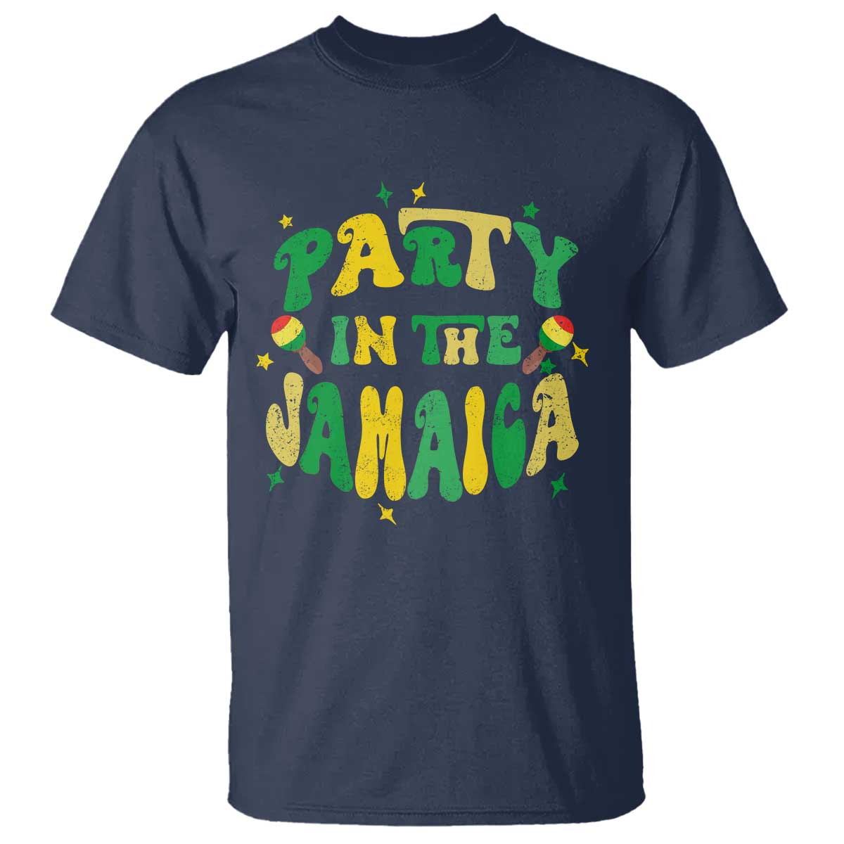 Party in The Jamaica T Shirt Funny Jamaican Independence Day TS10 Navy Print Your Wear