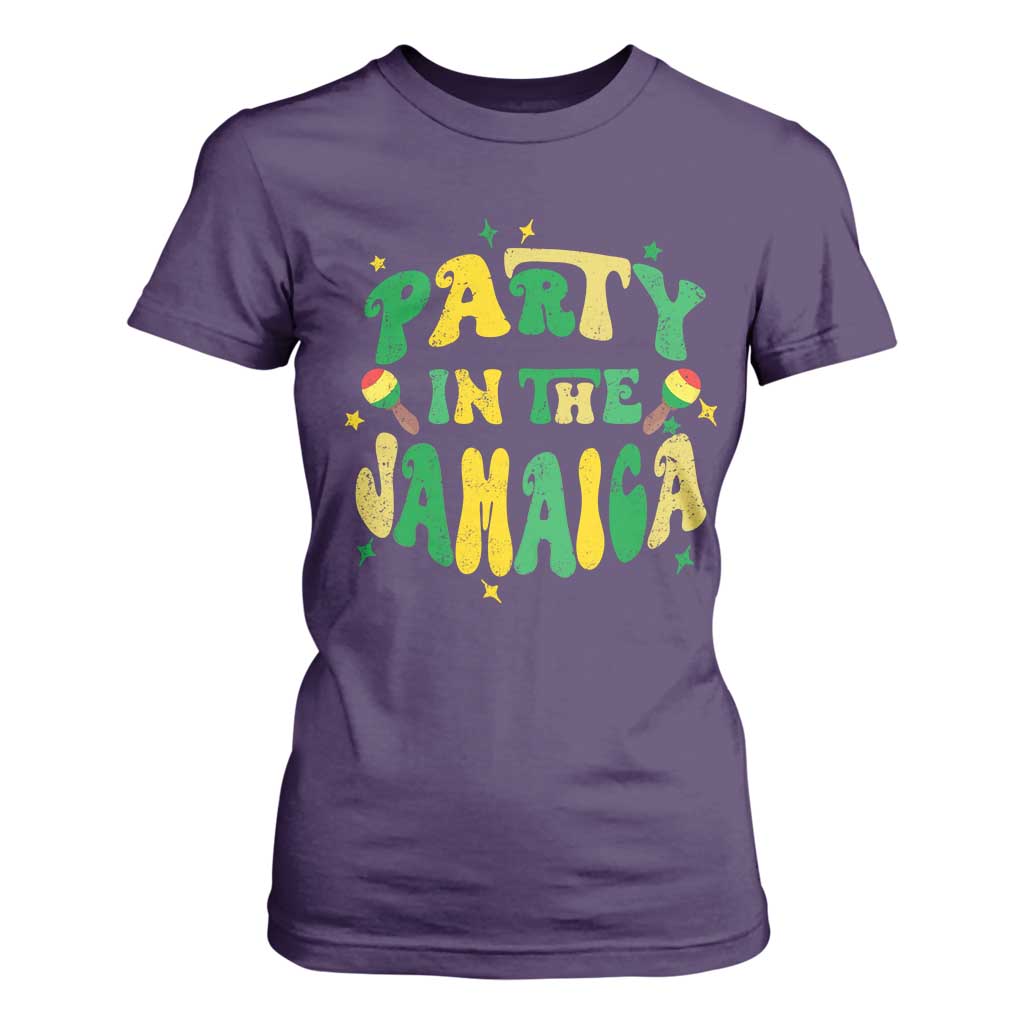 Party in The Jamaica T Shirt For Women Funny Jamaican Independence Day TS10 Purple Print Your Wear