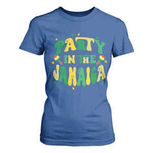 Party in The Jamaica T Shirt For Women Funny Jamaican Independence Day TS10 Royal Blue Print Your Wear