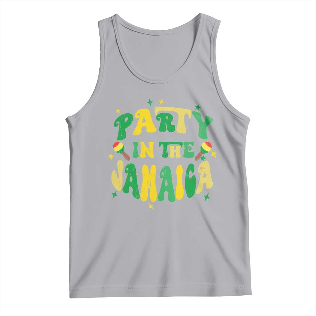 Party in The Jamaica Tank Top Funny Jamaican Independence Day TS10 Athletic Heather Print Your Wear