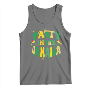 Party in The Jamaica Tank Top Funny Jamaican Independence Day TS10 Black Heather Print Your Wear