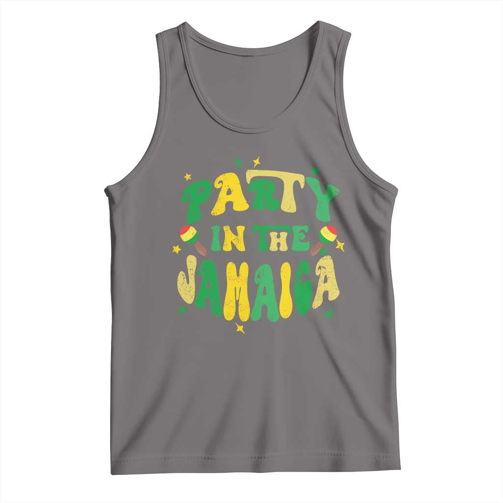 Party in The Jamaica Tank Top Funny Jamaican Independence Day TS10 Deep Heather Print Your Wear