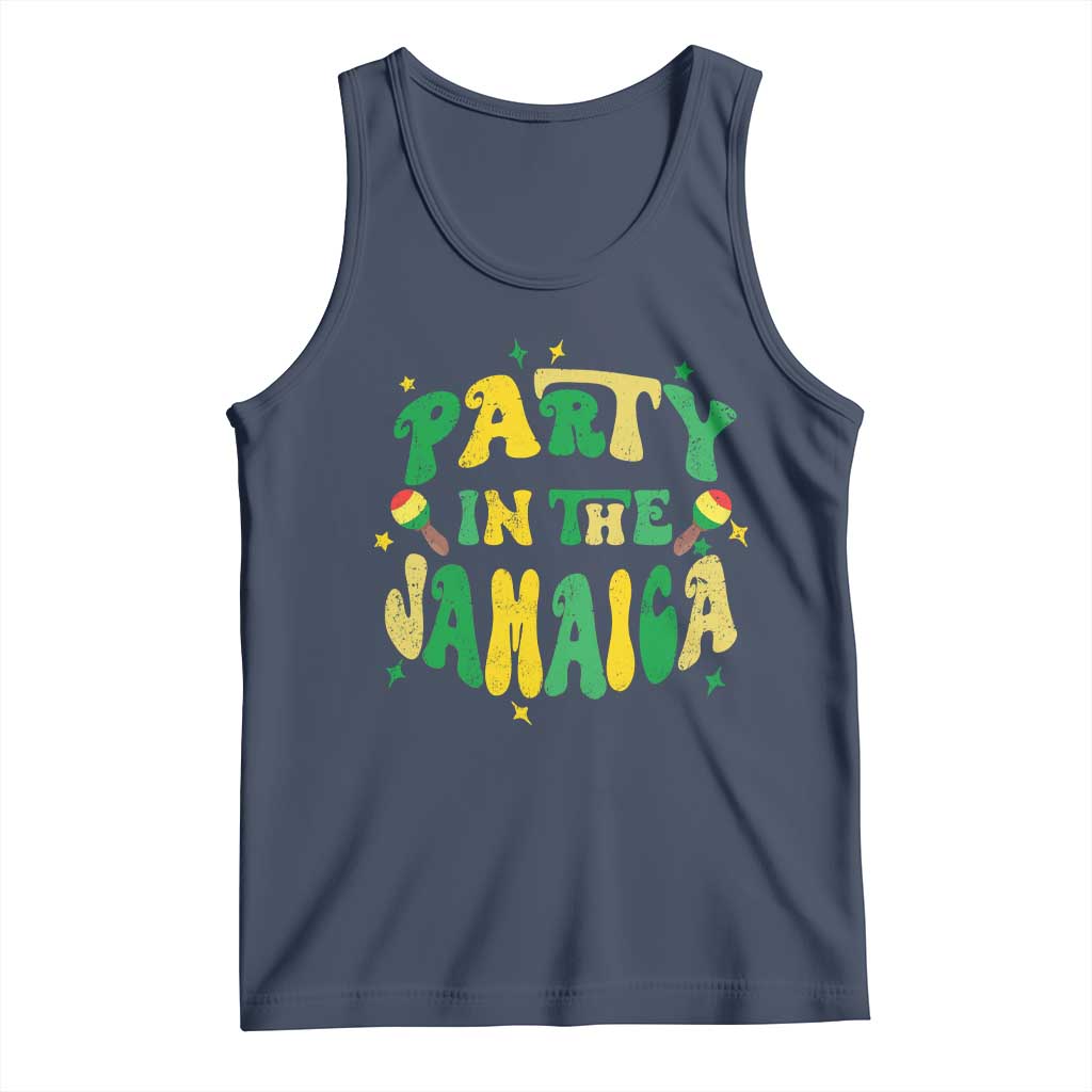 Party in The Jamaica Tank Top Funny Jamaican Independence Day TS10 Navy Print Your Wear