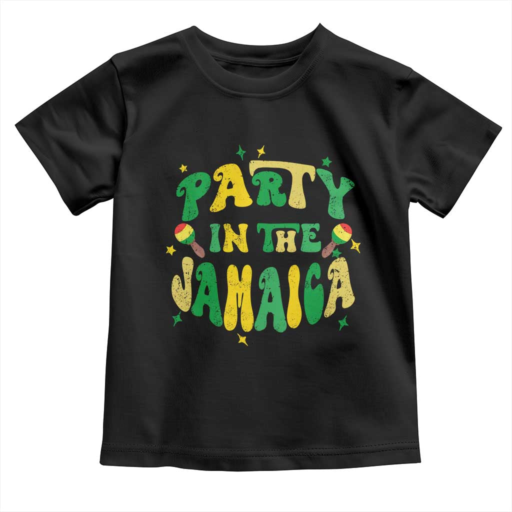 Party in The Jamaica Toddler T Shirt Funny Jamaican Independence Day TS10 Black Print Your Wear