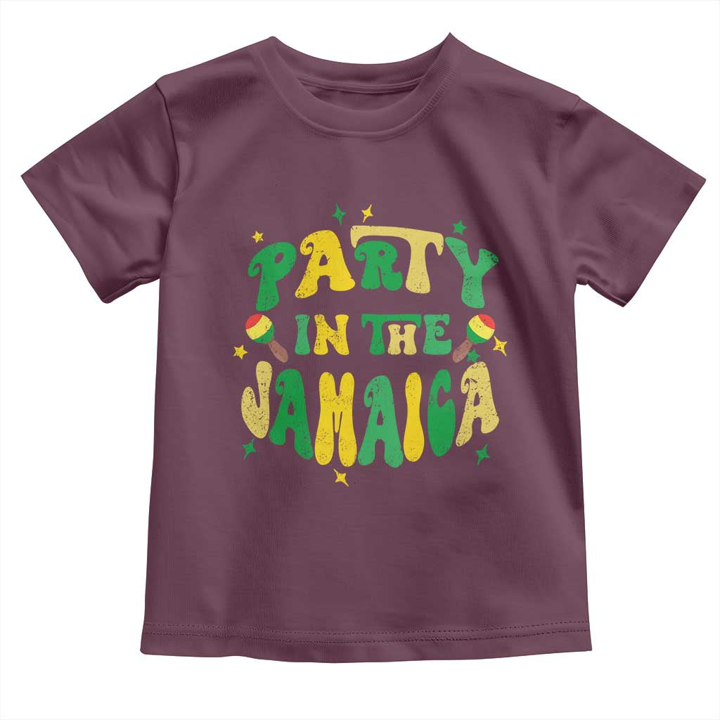 Party in The Jamaica Toddler T Shirt Funny Jamaican Independence Day TS10 Maroon Print Your Wear