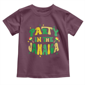 Party in The Jamaica Toddler T Shirt Funny Jamaican Independence Day TS10 Maroon Print Your Wear