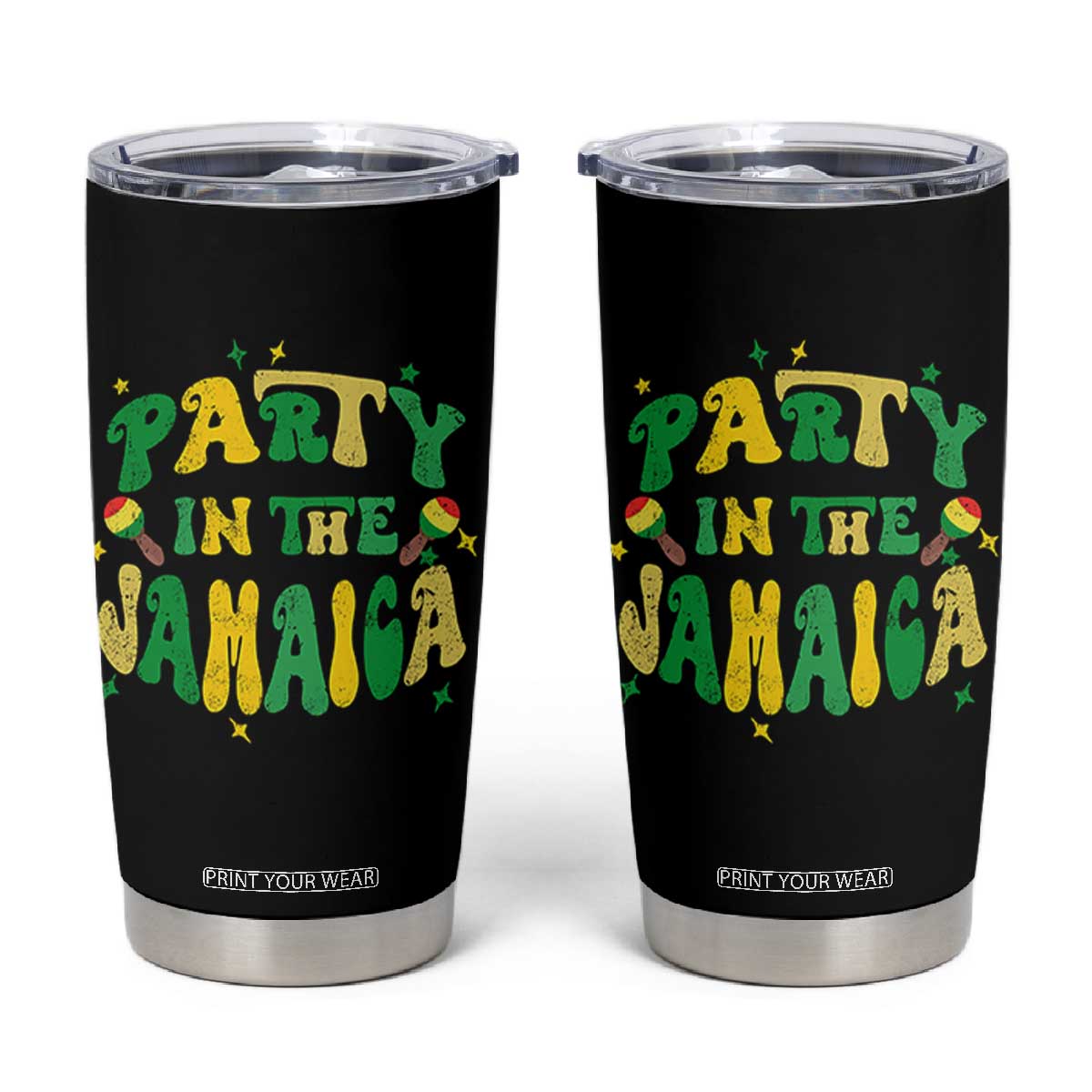 Party in The Jamaica Tumbler Cup Funny Jamaican Independence Day TS10 Black Print Your Wear
