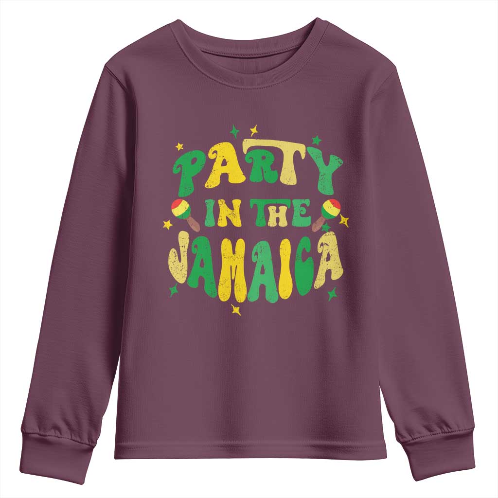 Party in The Jamaica Youth Sweatshirt Funny Jamaican Independence Day TS10 Maroon Print Your Wear