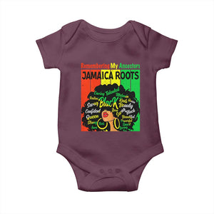 Proud Jamaican Afro Black Woman Baby Onesie Remembering My Ancestors Jamaica Pride TS10 Maroon Print Your Wear