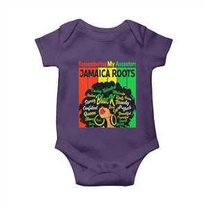 Proud Jamaican Afro Black Woman Baby Onesie Remembering My Ancestors Jamaica Pride TS10 Purple Print Your Wear